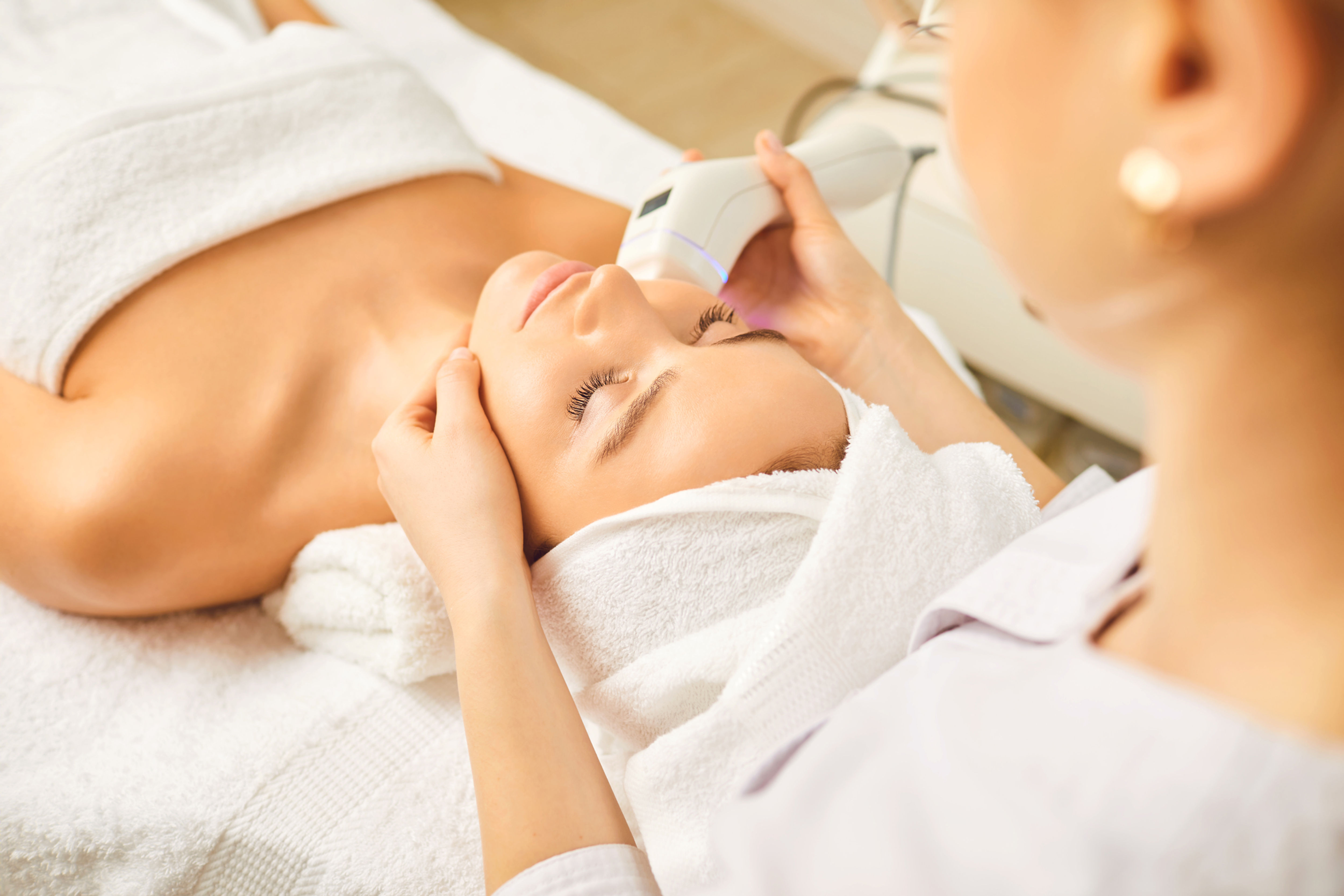 Beautiful lady receiving Skin Tightening with HIFU at Zorganics Salon and Spa